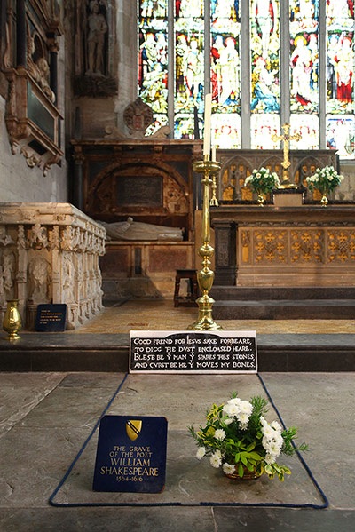 Toàn cảnh mộ William Shakespeare tại nhà thờ Holy Trinity, Stratford-upon-Avon.