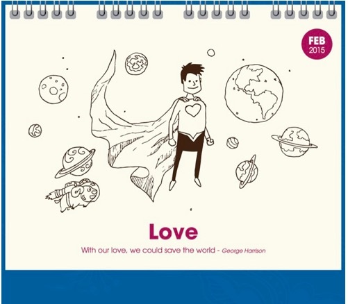 Độc đáo bộ lịch 2015 vẽ theo cảm xúc 12 tháng của dân văn phòng