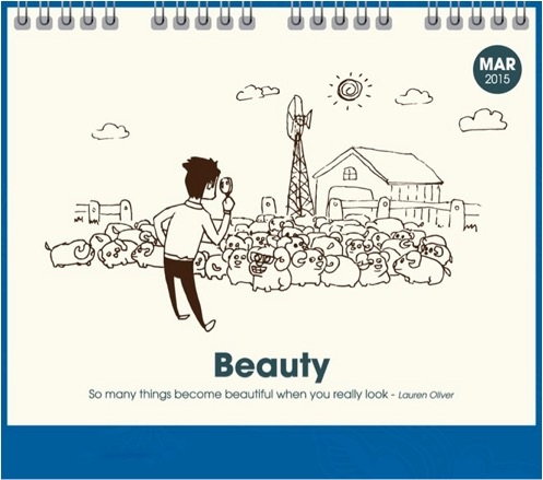 Độc đáo bộ lịch 2015 vẽ theo cảm xúc 12 tháng của dân văn phòng