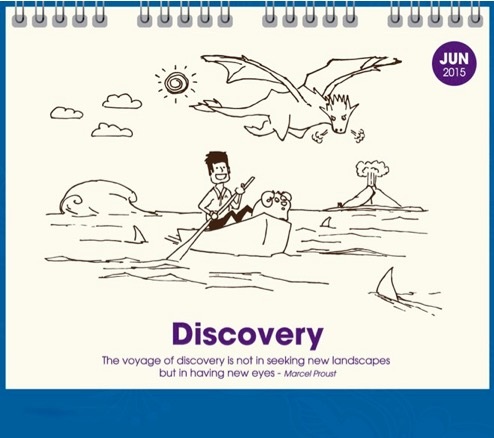 Độc đáo bộ lịch 2015 vẽ theo cảm xúc 12 tháng của dân văn phòng