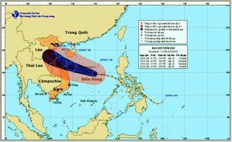Trong 24 giờ tới bão có khả năng mạnh thêm