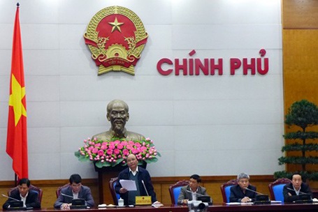 Phó Thủ tướng Nguyễn Xuân Phúc và lãnh đạo các bộ ngành tại cuộc họp (Ảnh: Chinhphu)