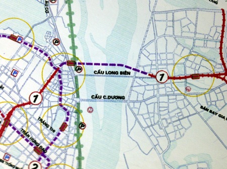 Cây cầu mới cách cầu Long Biên 180m được thể hiện rõ trong Quy hoạch chung Thủ đô