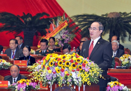 Ông Nguyễn Thiện Nhân đọc diễn văn khai mạc Đại hội