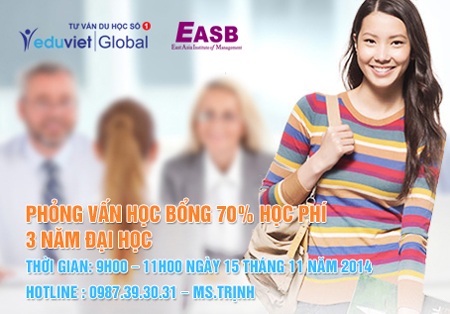 Phỏng vấn học bổng 70% học phí 3 năm đại học trường EASB – Singapore - 1 Thời gian phỏng vấn: