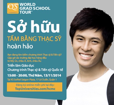 Sở hữu tấm bằng Thạc sĩ hoàn hảo cùng QS World Grad School Tour tại TP.HCM - 1 Triển lãm Giáo dục QS World Grad School Tour 2014 – Các Trường Đào tạo Sau Đại học Quốc tế