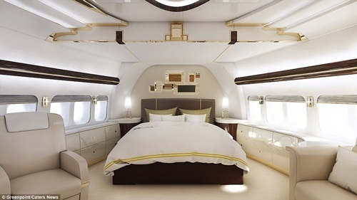 “Choáng ngợp” trước dinh cơ nghìn tỷ trên máy bay Boeing 747 - 2 Phòng ngủ có tông màu trắng chủ đạo, tạo cảm giác thư thái, sảng khoái