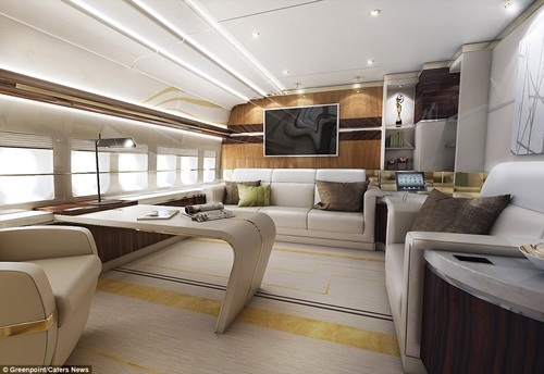 “Choáng ngợp” trước dinh cơ nghìn tỷ trên máy bay Boeing 747 - 6 Một căn phòng đa năng được thiết kế vừa là nơi làm việc, vừa dùng để nghỉ ngơi