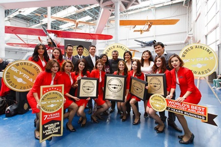 AirAsia được bình chọn là hãng hàng không cước phí thấp hàng đầu thế giới trong 7 năm liên tiếp