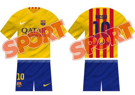 Thiết kế áo đấu mới của Barca: Sọc ngang khác lạ - 3 Thiết kế áo
đấu sân khách của Barca ở mùa giải 2015-16