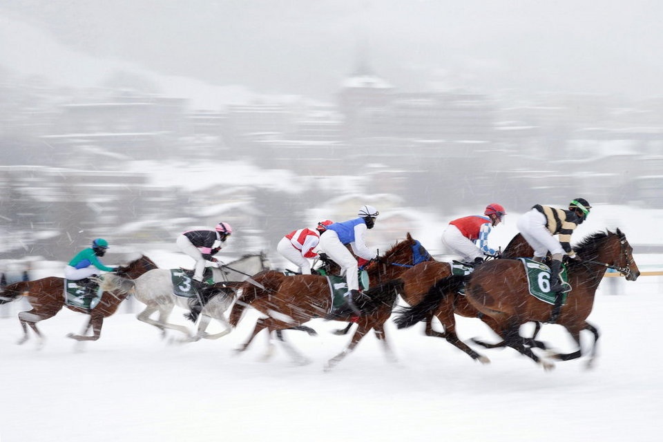 Nhìn lại những khoảnh khắc ấn tượng của thể thao thế giới 2014 - 23 Cuộc đua ngựa
diễn ra trong tuyết, tại giải Grand Prix Prestige, St. Moritz, Thụy Sĩ.