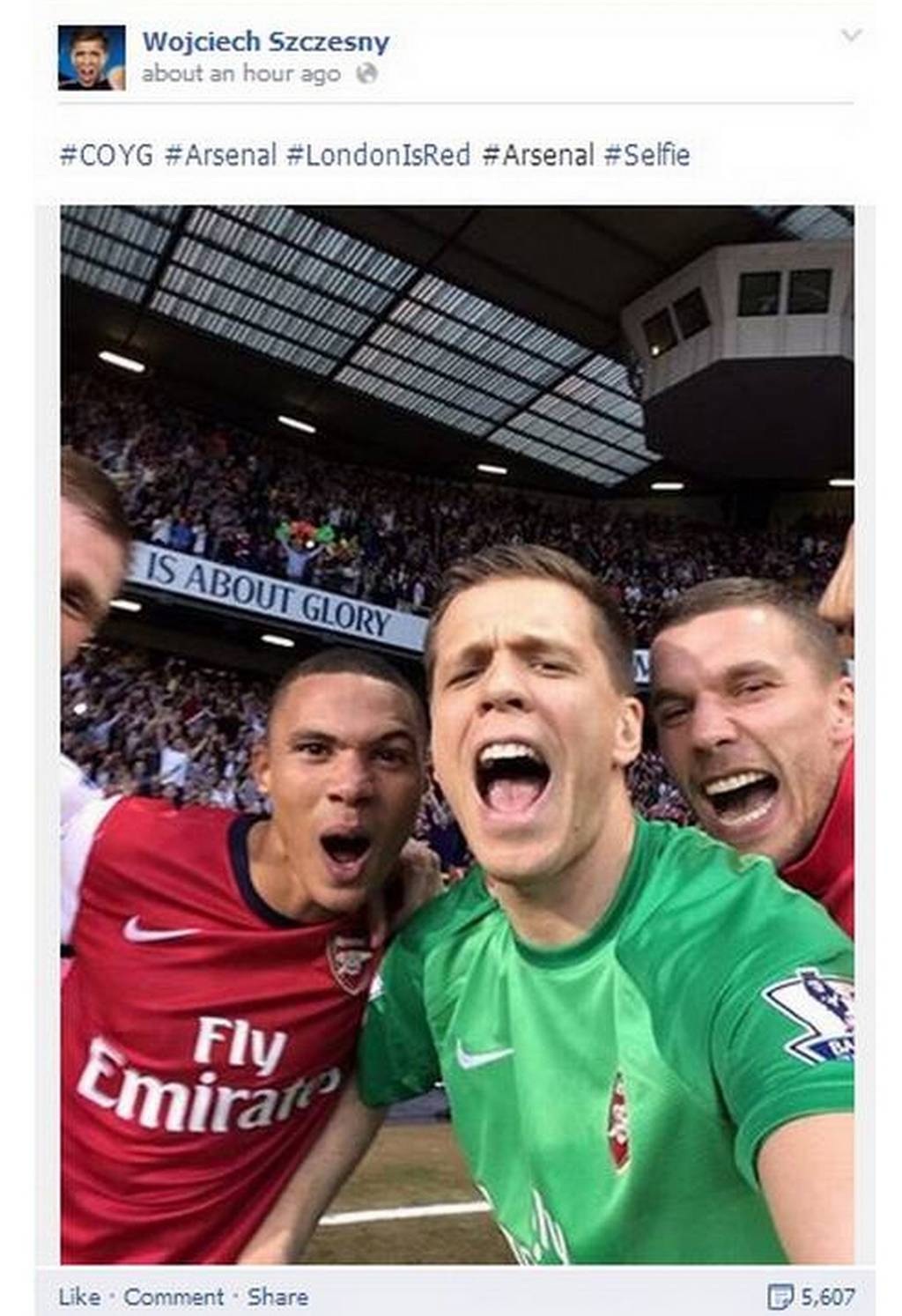 Những bức ảnh “tự sướng” nổi bật nhất làng thể thao năm 2014 - 1 Những bức ảnh “tự sướng” nổi bật nhất làng thể thao năm 2014