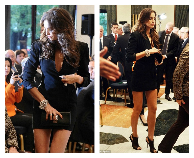 Nhìn lại cuộc tình 5 năm của C.Ronaldo và Irina Shayk - 3 Irina gây chú ý tại buổi lễ với chiếc
nhẫn kim cương trên tay