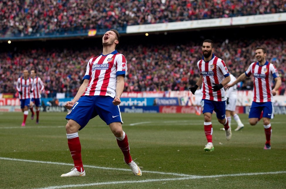 Nhìn lại 90 phút Atletico “tàn sát” Real Madrid ở Vicente Calderon - 14 Sự phấn khích của Saul sau khi ghi được bàn thắng đẹp vào lưới Real.
