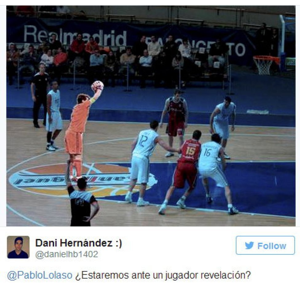 Ảnh biếm họa về thất bại cay đắng của Real Madrid - 4 Casillas nên đầu quân cho đội bóng rổ Real
Madrid.