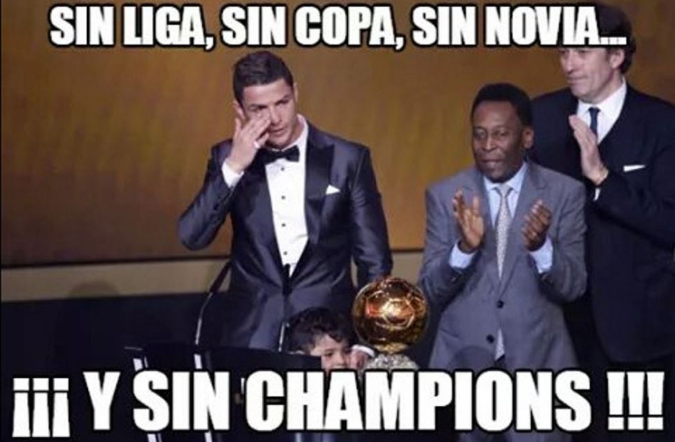 Ảnh biếm họa về thất bại cay đắng của Real Madrid - 11 Mùa giải này, CR7 trắng tay.