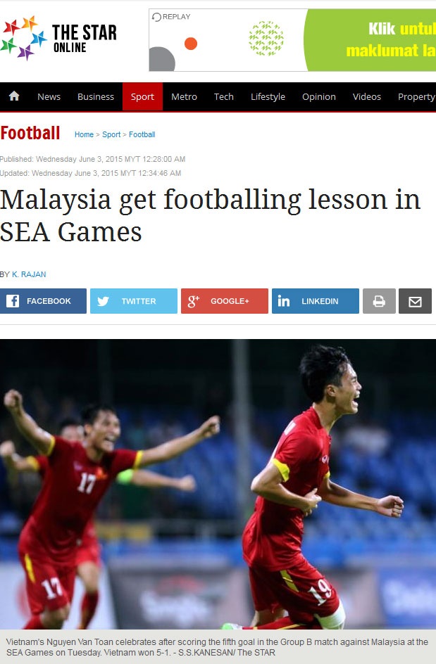 Báo giới Đông Nam Á ca ngợi chiến thắng đẹp của U23 Việt Nam - 1 Malaysia nhận bài học từ Việt Nam