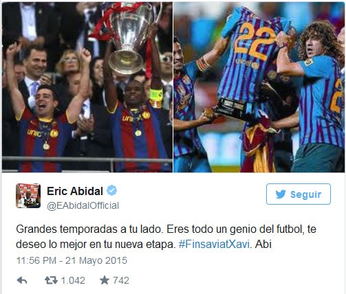 Roberto Trashorras: Như chia tay một người
bạn cũ. Cảm ơn vì tất cả. Ngài Xavi Hernandez.