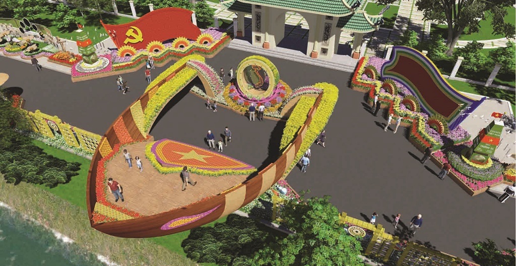 Đường hoa Trấn Biên 2015 vươn đến tầm cao mới - 1 Khu Hào khí Trấn Biên - một trong những điểm nhấn đặc sắc của Đường hoa Trấn Biên