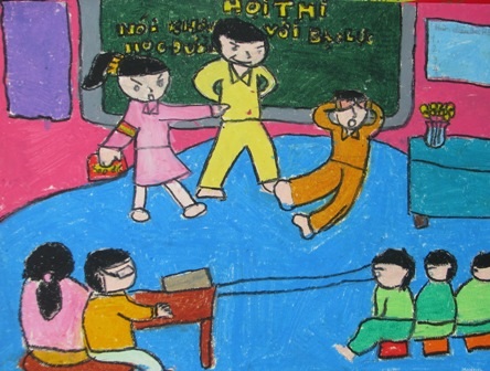 Sôi động vẽ tranh phòng chống bạo lực học đường - 12 Sôi động vẽ tranh phòng chống bạo lực học đường - 12