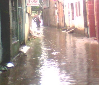 Mưa lớn bất thường hạ nhiệt cho phố phường