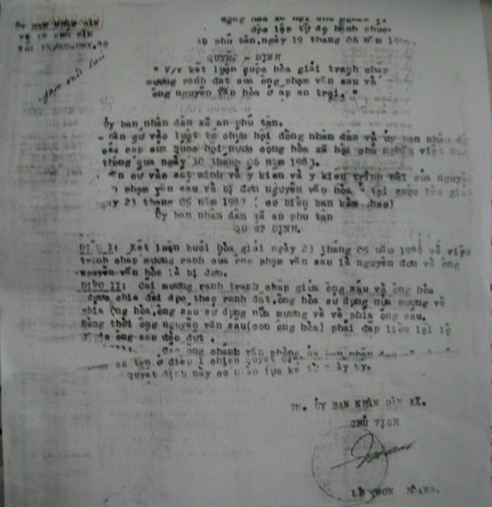 UBND xã “làm khó” người dân: Cần một quyết định thấu tình đạt lý - 1 UBND xã “làm khó” người dân: Cần một quyết định thấu tình đạt lý