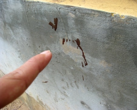 Nhà bếp cháy rụi, vòng tròn đỏ là nơi phát hiện thi thể nạn nhân nằm kề bên tủ lạnh.