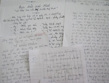 Một số tường trình của các nhân chứng cho rằng bị xúi giục để tố cáo bà Hạnh. (Ảnh: Huỳnh Hải)