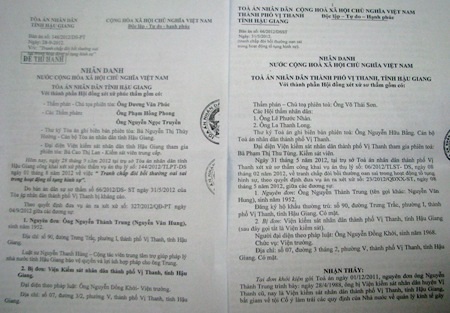 Các bản án của tòa đã có hiệu lực nhưng việc bồi thường cho ông Trung vẫn còn bỏ ngõ.