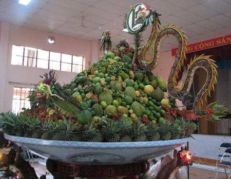 Dĩa trái cây có thể nhìn được ở tất cả các mặt.