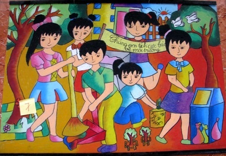 Học sinh Cần Thơ thi vẽ tranh vì môi trường thân thiện - 11 Tác phẩm đoạt giải Nhất.