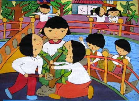 Học sinh Cần Thơ thi vẽ tranh vì môi trường thân thiện - 10 Tác phẩm đạt g