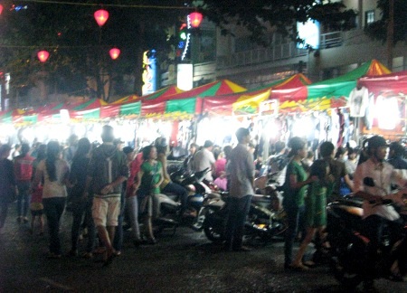 Nhiều người dân đi chơi Tết sớm - 5 Đông đảo người dân đi chợ hoa xuân, mua hàng tiêu dùng trước Tết.