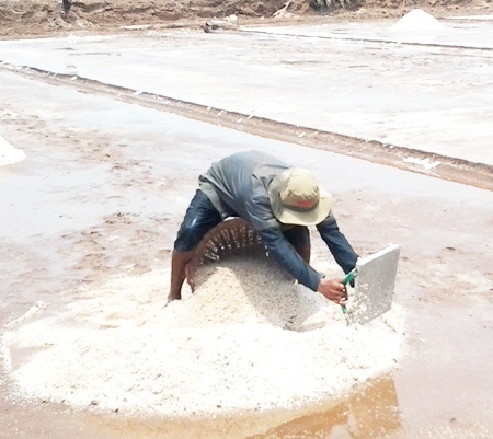 Giọt mồ hôi rơi trên ruộng muối - 1 Vả mồ hôi vác muối giữa trưa nắng.