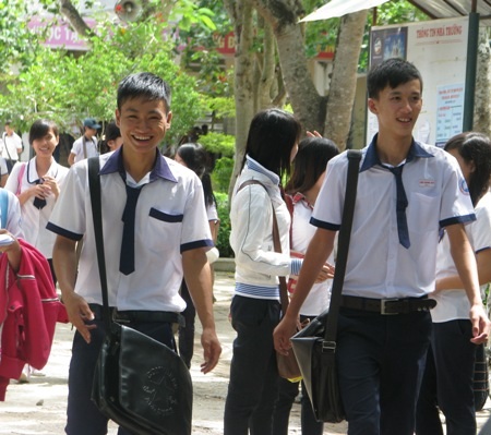 Thí sinh dự thi tốt nghiệp THPT năm 2013. (Ảnh: Huỳnh Hải)