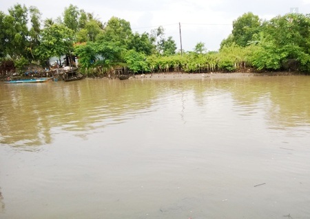 Ông bán vé số bất ngờ nhảy sông tự vẫn - 1 Đoạn sông nơi ông Dũng nhảy tự vẫn.