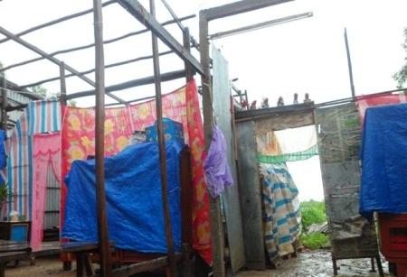 Nhà dân tốc mái ở huyện Giá Rai, Bạc Liêu.