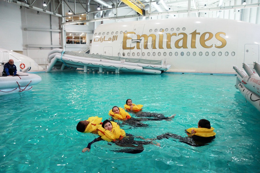 Mục sở thị “lò luyện” tiếp viên của hãng hàng không Emirates - 5 Trường đào tạo có các mô hình để diễn tập sự cố, bao gồm cả việc phải hạ cánh trên mặt nước