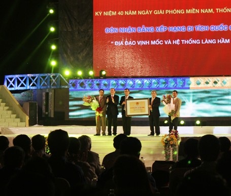 Hệ thống địa đạo Vĩnh Linh đón Bằng công nhận Di tích Quốc gia đặc biệt