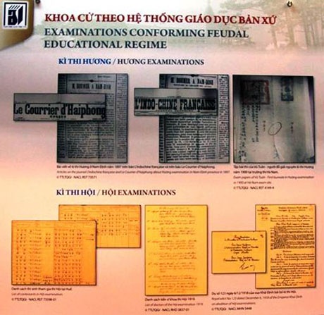 Triển lãm toàn cảnh giáo dục Việt Nam thế kỉ 19-20 - 11 Khoa cử theo hệ thống giáo dục bản xứ.