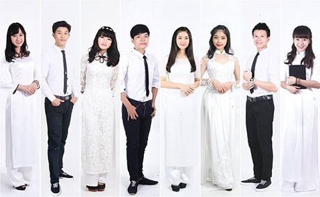 8 gương mặt tài năng so tài làm đại diện học sinh THPT Kim Liên - 1 Hoàng Mỹ Linh, lớp 12A1