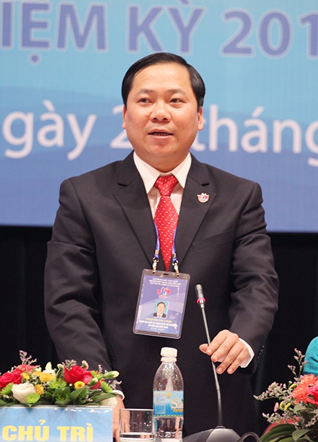 Anh Nguyễn Phi Long tại buổi họp báo công bố kết quả Đại hội đại biểu Hội LHTN Việt Nam khóa 7