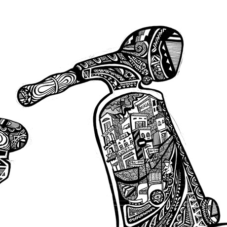 Các chi tiết trên bức tranh của Đào Đức Lộc