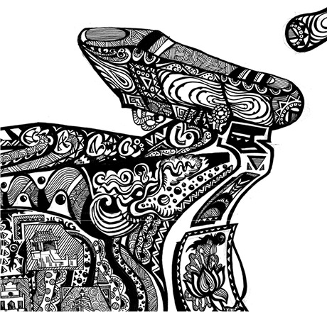 Các chi tiết trên bức tranh của Đào Đức Lộc