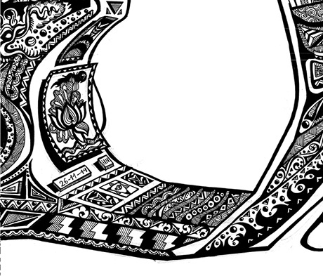 Các chi tiết trên bức tranh của Đào Đức Lộc