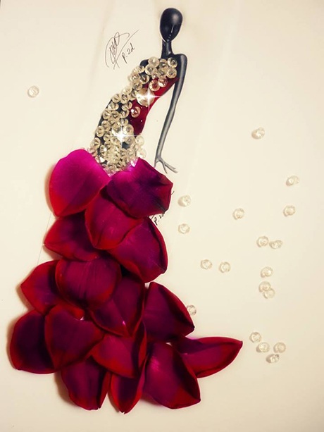 Thiết kế thời trang "độc" từ vỏ trái cây của nam sinh Cà Mau - 4 Thiết kế của Phước Điền từ những cánh hoa