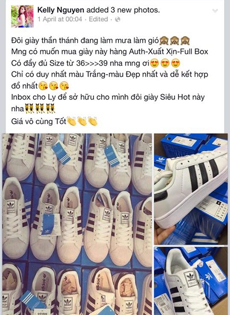 Bị tố bán giày nhái, hot girl Kelly Nguyễn đổ lỗi do "tin tưởng" - 1 Bị tố bán giày dởm, hot girl Kelly Nguyễn đổ lỗi do tin tưởng