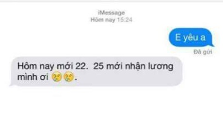 Trào lưu khoe tin nhắn tình cảm khiến dân mạng cười lăn lộn - 9 Chưa có lương đâu vợ ơi