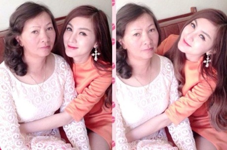 Những “hot girl” Việt thừa hưởng nhan sắc từ mẹ - 8 Kelly Nguyễn khoe ảnh mẹ trên Facebook