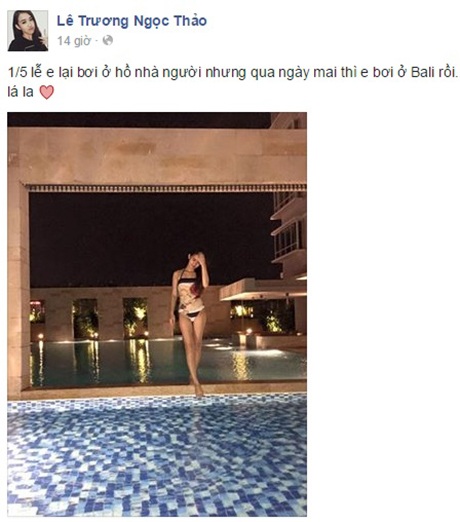 Các "hot girl" làm gì trong kỳ nghỉ lễ 6 ngày? - 5 Ngọc Thảo dành cả kỳ nghỉ để... mặc đồ bơi